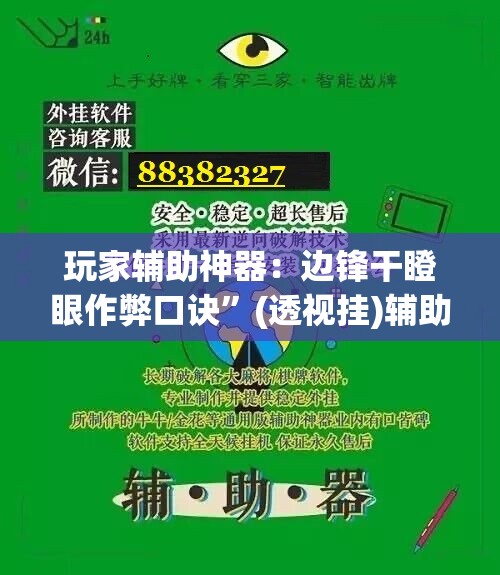 玩家辅助神器：边锋干瞪眼作弊口诀”(透视挂)辅助下载教程
