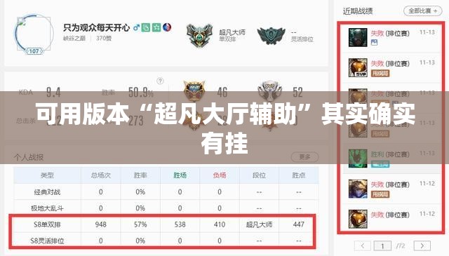 可用版本“超凡大厅辅助”其实确实有挂