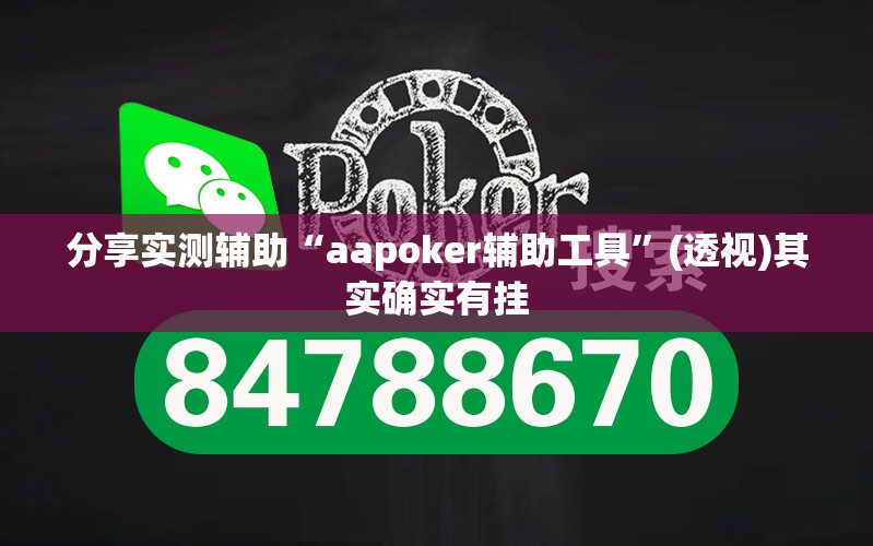 分享实测辅助“aapoker辅助工具	”(透视)其实确实有挂