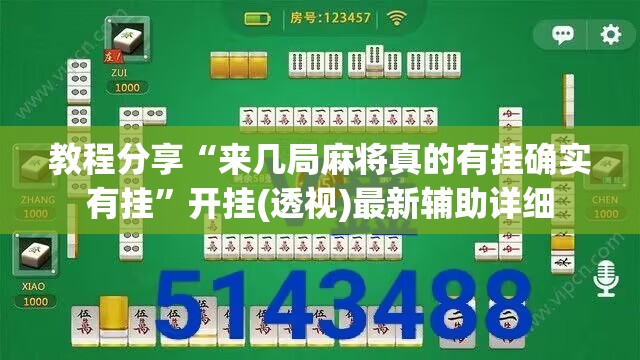 教程分享“来几局麻将真的有挂确实有挂”开挂(透视)最新辅助详细
