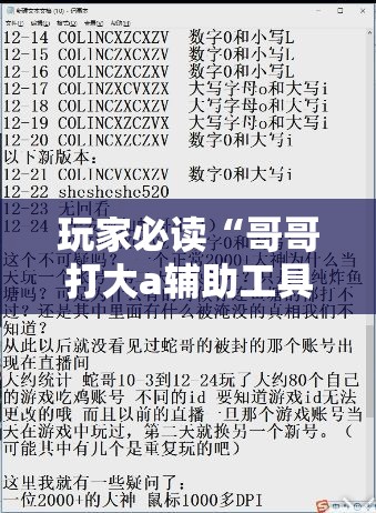 玩家必读“哥哥打大a辅助工具”详细开挂教程