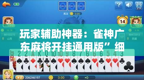 玩家辅助神器：雀神广东麻将开挂通用版”细辅助教程分享