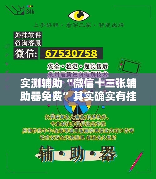 实测辅助“微信十三张辅助器免费	”其实确实有挂