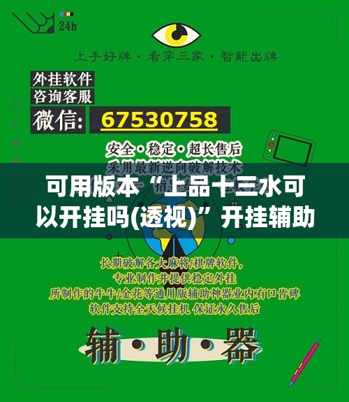 可用版本“上品十三水可以开挂吗(透视)”开挂辅助脚本+详细开挂安装教程
