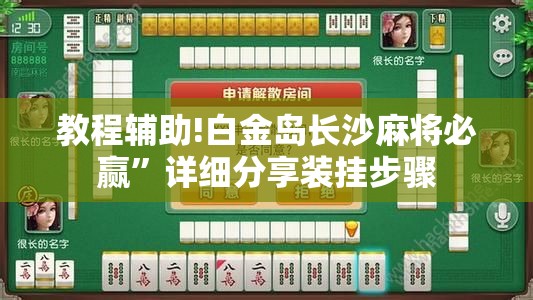 教程辅助!白金岛长沙麻将必赢”详细分享装挂步骤