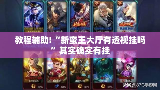 教程辅助!“新蛮王大厅有透视挂吗”其实确实有挂