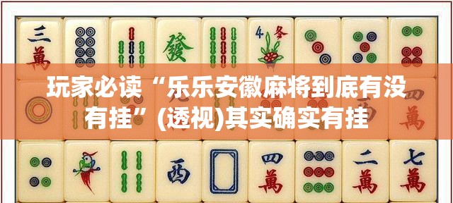 玩家必读“乐乐安徽麻将到底有没有挂	”(透视)其实确实有挂