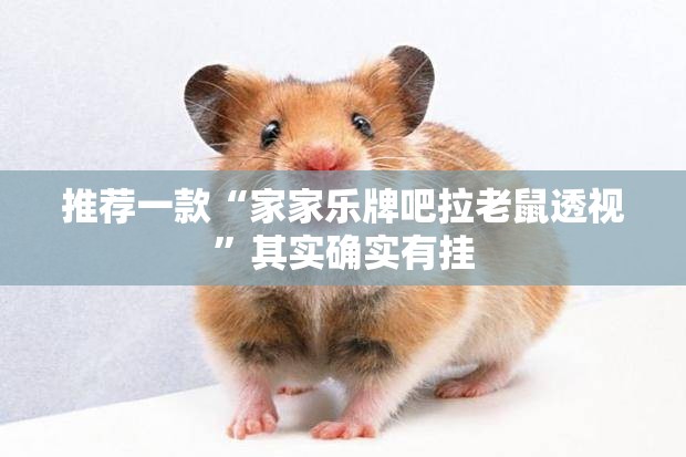 推荐一款“家家乐牌吧拉老鼠透视	”其实确实有挂