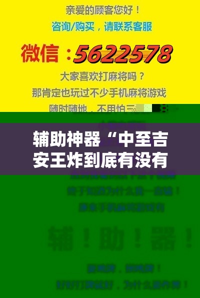 辅助神器“中至吉安王炸到底有没有挂	”原来可以开挂