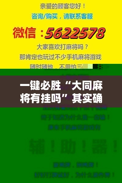 一键必胜“大同麻将有挂吗”其实确实有挂