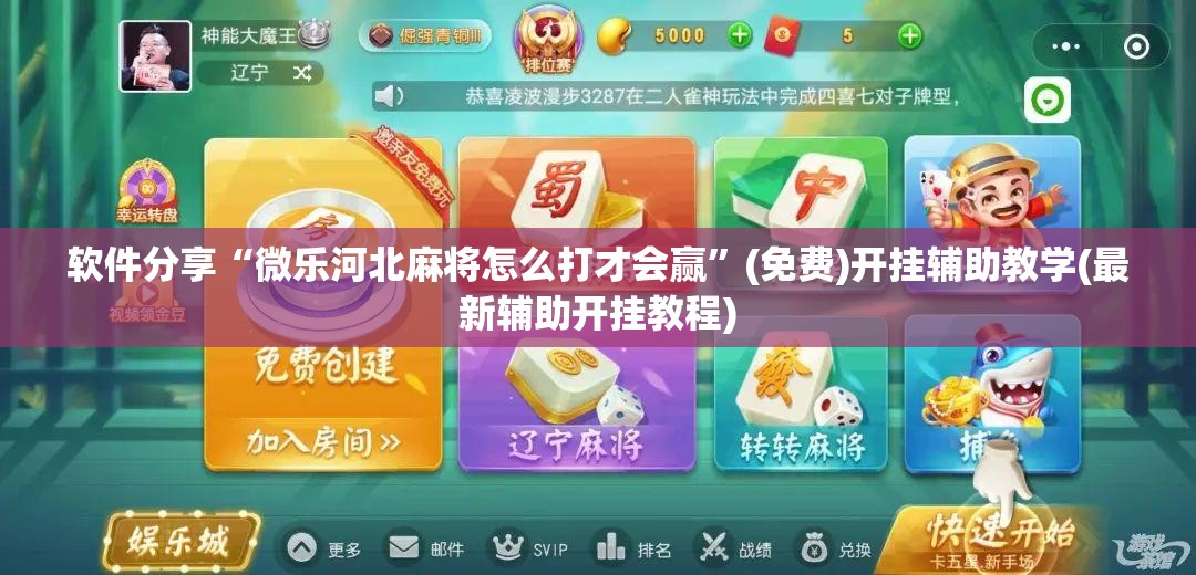 软件分享“微乐河北麻将怎么打才会赢”(免费)开挂辅助教学(最新辅助开挂教程)