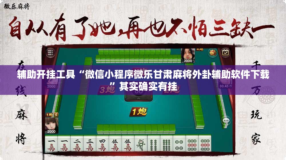 辅助开挂工具“微信小程序微乐甘肃麻将外卦辅助软件下载”其实确实有挂