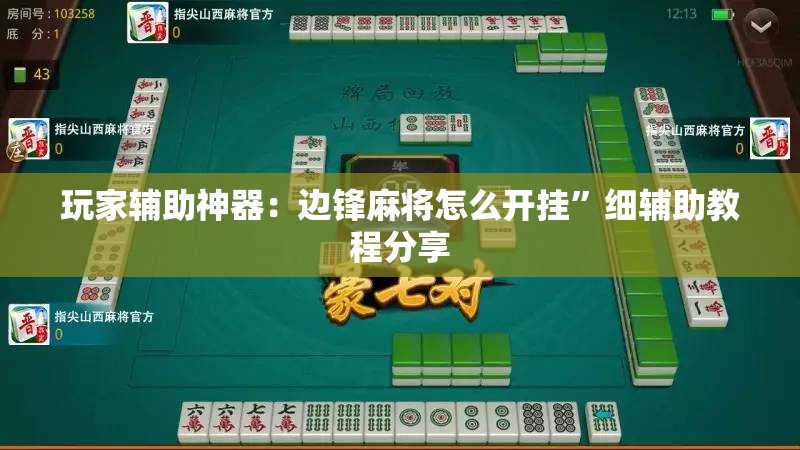 玩家辅助神器：边锋麻将怎么开挂”细辅助教程分享