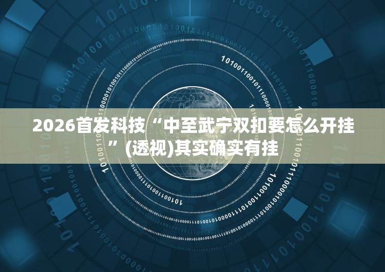 2026首发科技“中至武宁双扣要怎么开挂”(透视)其实确实有挂