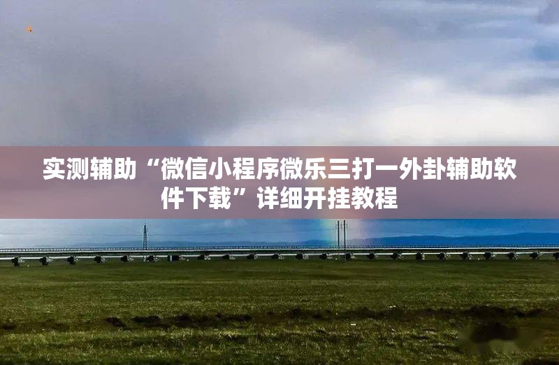 实测辅助“微信小程序微乐三打一外卦辅助软件下载	”详细开挂教程