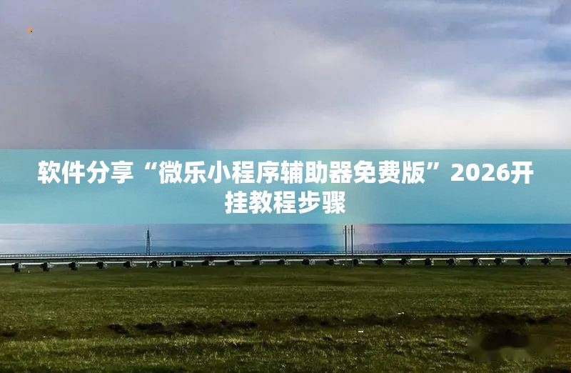 软件分享“微乐小程序辅助器免费版”2026开挂教程步骤