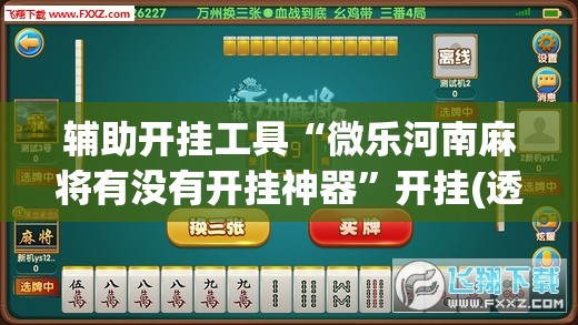 辅助开挂工具“微乐河南麻将有没有开挂神器”开挂(透视)辅助神器