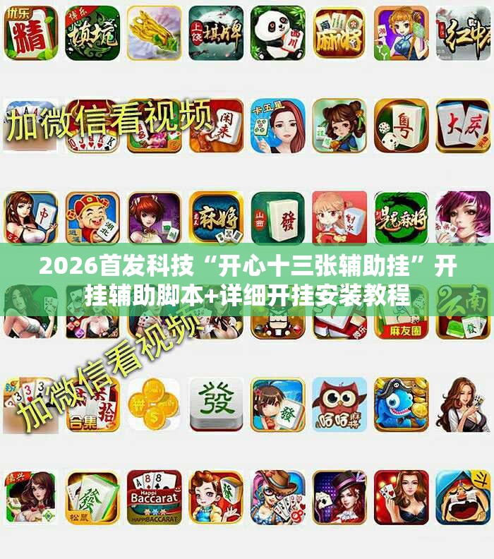 2026首发科技“开心十三张辅助挂”开挂辅助脚本+详细开挂安装教程