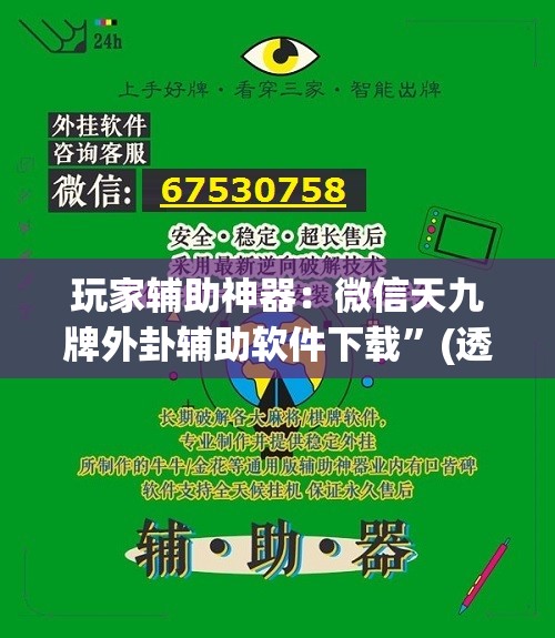 玩家辅助神器：微信天九牌外卦辅助软件下载”(透视)其实确实有挂