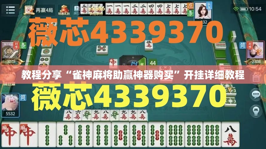 教程分享“雀神麻将助赢神器购买	”开挂详细教程