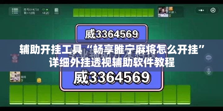 辅助开挂工具“畅享睢宁麻将怎么开挂”详细外挂透视辅助软件教程