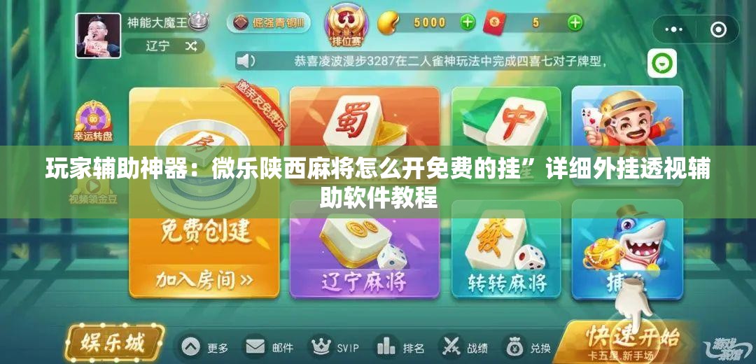 玩家辅助神器：微乐陕西麻将怎么开免费的挂”详细外挂透视辅助软件教程