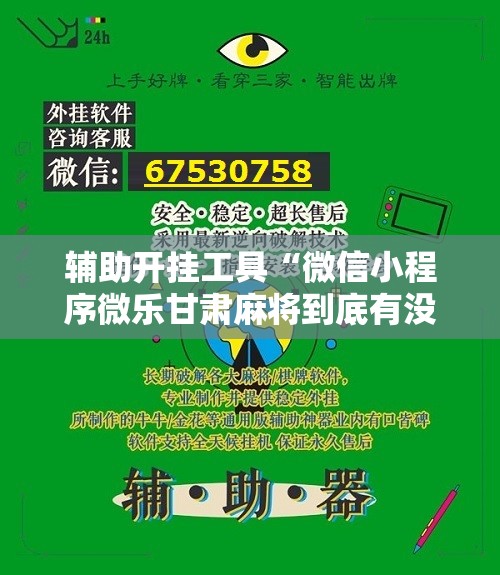 辅助开挂工具“微信小程序微乐甘肃麻将到底有没有挂”详细开挂教程