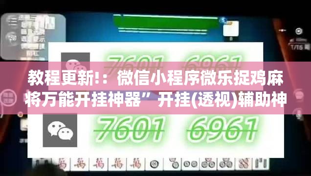 教程更新!：微信小程序微乐捉鸡麻将万能开挂神器”开挂(透视)辅助神器
