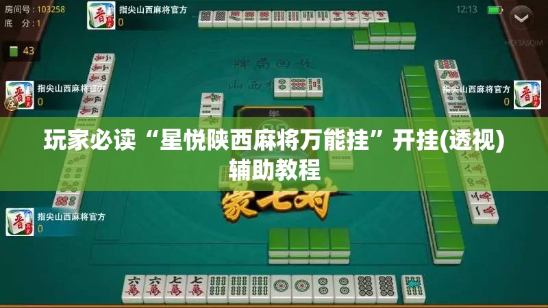 玩家必读“星悦陕西麻将万能挂	”开挂(透视)辅助教程