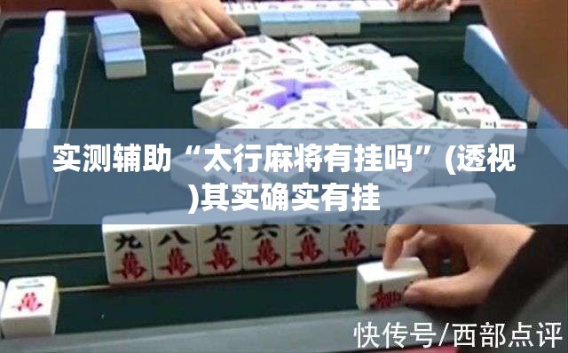 实测辅助“太行麻将有挂吗	”(透视)其实确实有挂