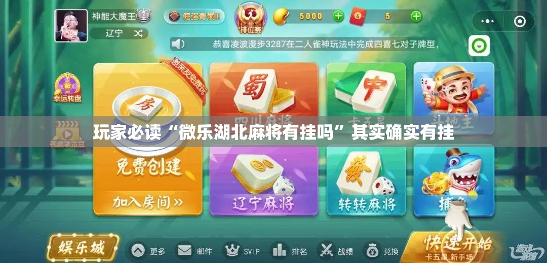 玩家必读“微乐湖北麻将有挂吗”其实确实有挂