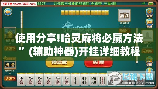 使用分享!哈灵麻将必赢方法”(辅助神器)开挂详细教程