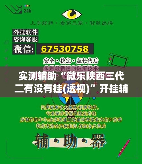 实测辅助“微乐陕西三代二有没有挂(透视)	”开挂辅助脚本+详细开挂安装教程