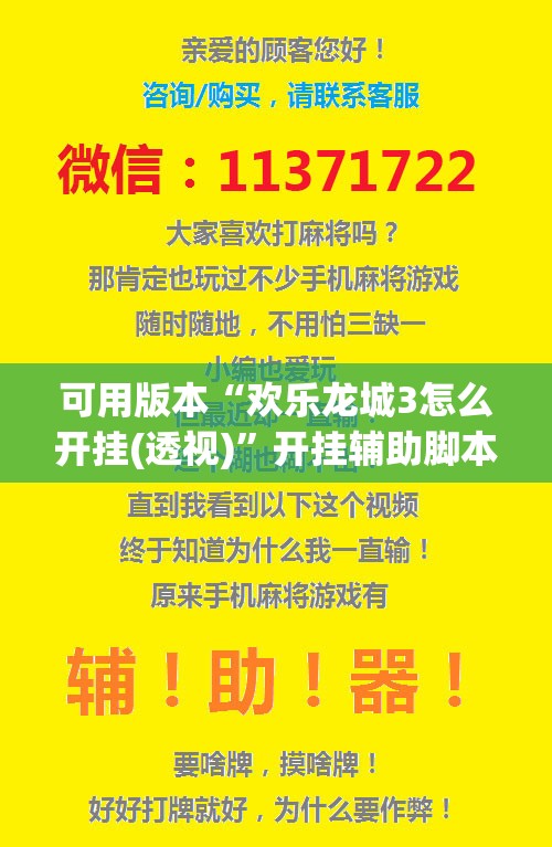 可用版本“欢乐龙城3怎么开挂(透视)	”开挂辅助脚本+详细开挂安装教程