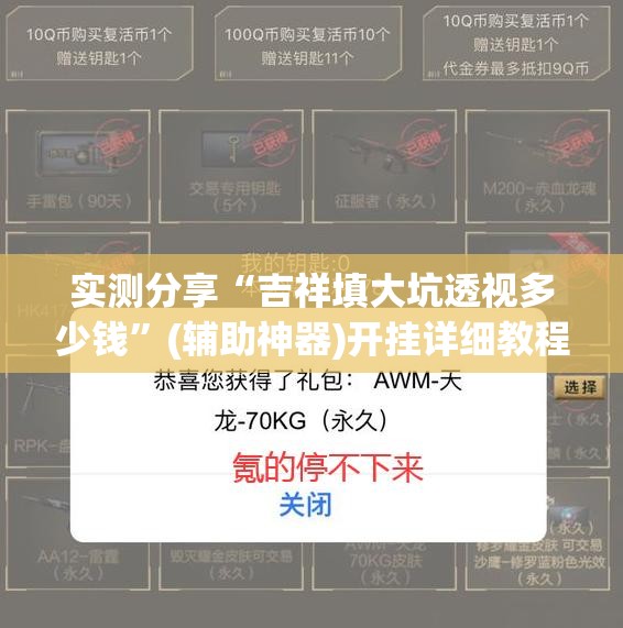 实测分享“吉祥填大坑透视多少钱”(辅助神器)开挂详细教程