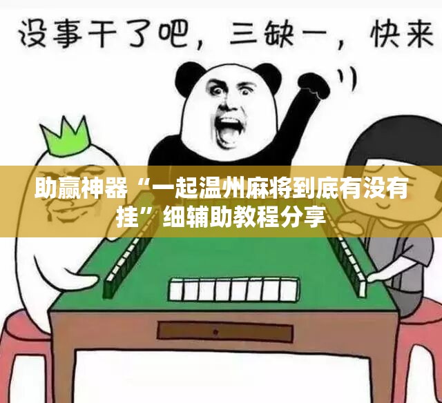 助赢神器“一起温州麻将到底有没有挂	”细辅助教程分享