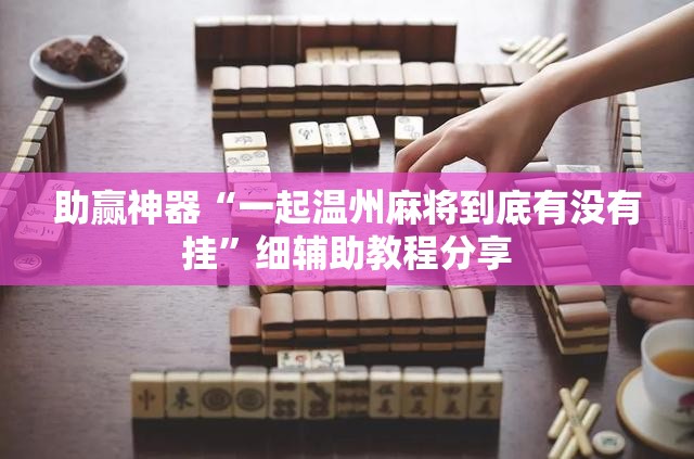 助赢神器“一起温州麻将到底有没有挂”细辅助教程分享
