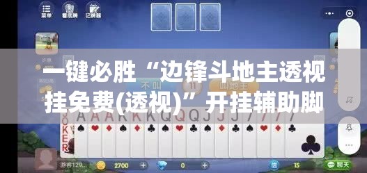 一键必胜“边锋斗地主透视挂免费(透视)”开挂辅助脚本+详细开挂安装教程