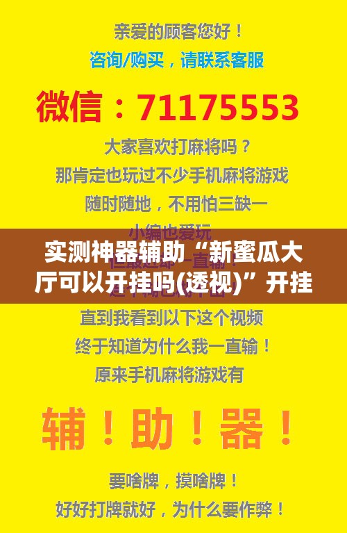 实测神器辅助“新蜜瓜大厅可以开挂吗(透视)”开挂辅助脚本+详细开挂安装教程