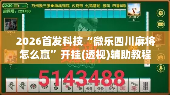 2026首发科技“微乐四川麻将怎么赢	”开挂(透视)辅助教程