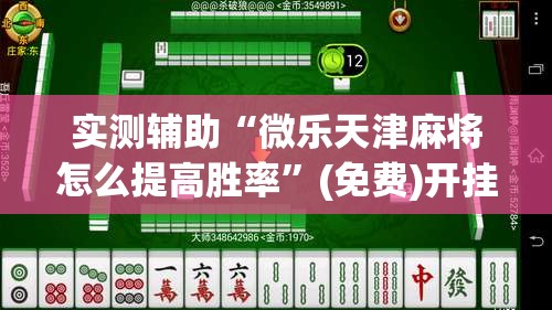 实测辅助“微乐天津麻将怎么提高胜率	”(免费)开挂辅助教学(最新辅助开挂教程)