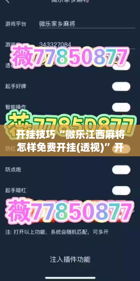 开挂技巧“微乐江西麻将怎样免费开挂(透视)”开挂辅助脚本+详细开挂安装教程