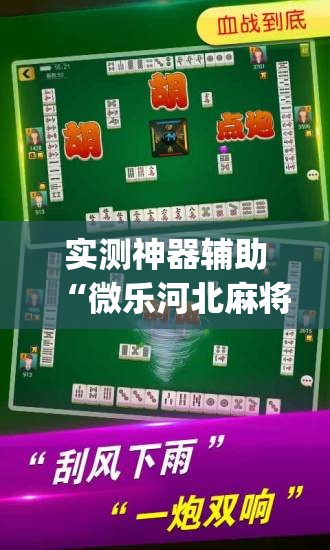 实测神器辅助“微乐河北麻将破解器”开挂(透视)辅助教程