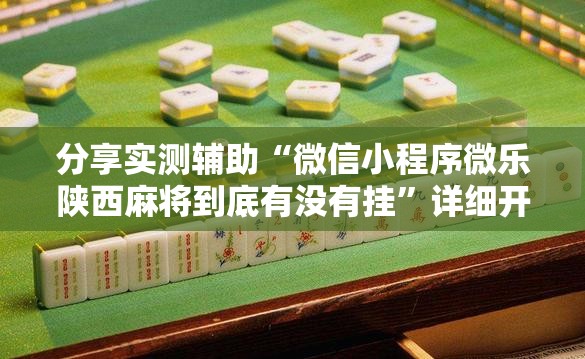分享实测辅助“微信小程序微乐陕西麻将到底有没有挂”详细开挂教程