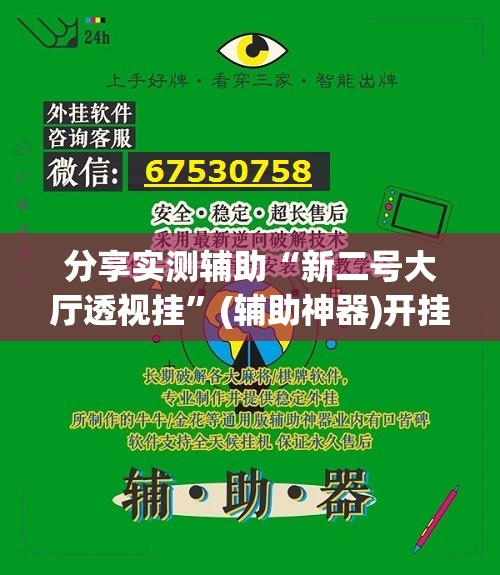 分享实测辅助“新二号大厅透视挂	”(辅助神器)开挂详细教程