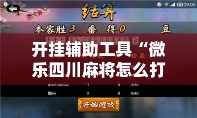 开挂辅助工具“微乐四川麻将怎么打会赢”开挂辅助脚本+详细开挂安装教程