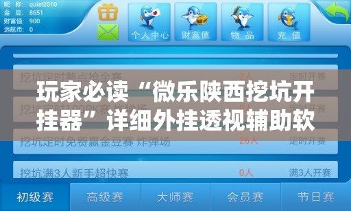 玩家必读“微乐陕西挖坑开挂器”详细外挂透视辅助软件教程