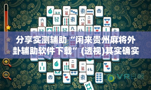 分享实测辅助“闲来贵州麻将外卦辅助软件下载”(透视)其实确实有挂