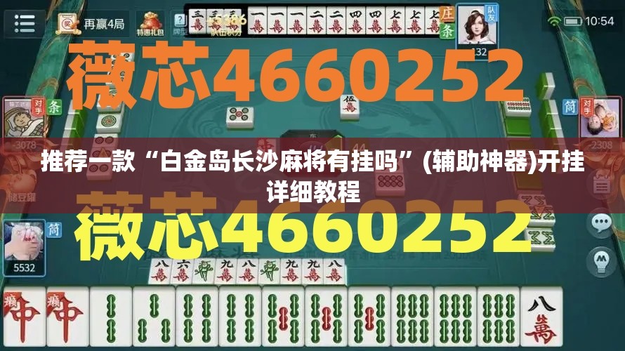 推荐一款“白金岛长沙麻将有挂吗”(辅助神器)开挂详细教程