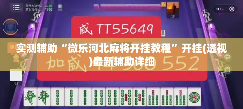实测辅助“微乐河北麻将开挂教程	”开挂(透视)最新辅助详细